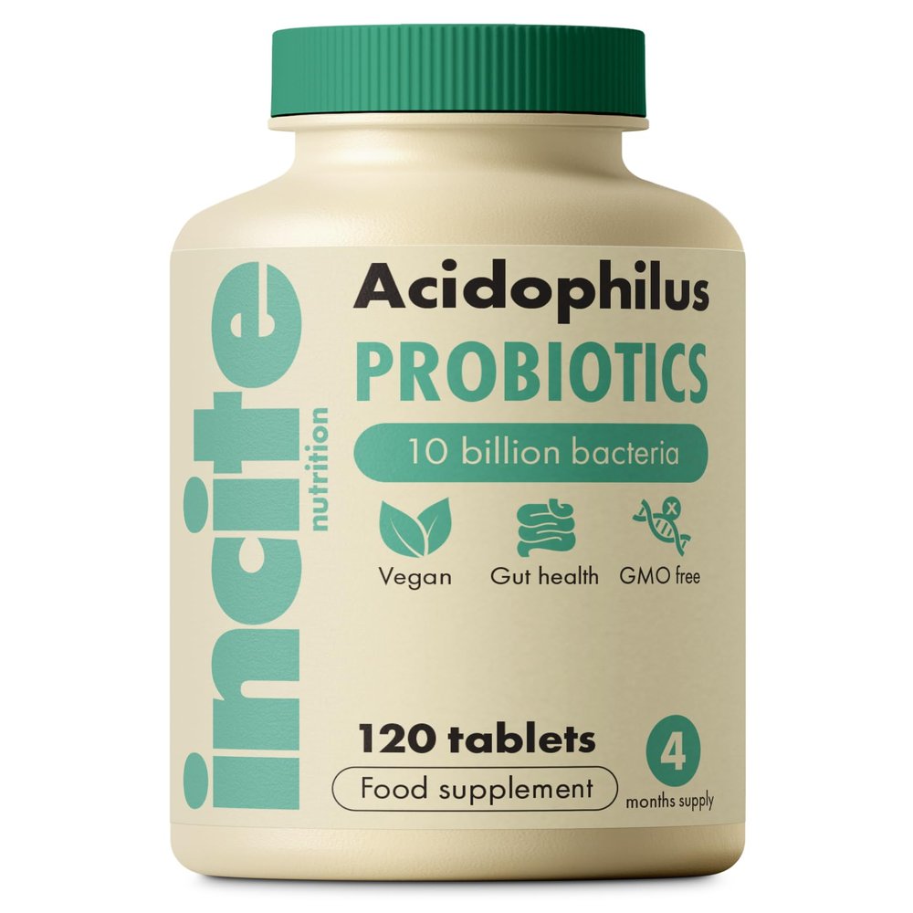 Probiotics for Gut Health  Acidophilus - 10 Billion CFU, 120 Tablets (4 Month Supply)  Gut Health & Digestion Support - High Strength Probiotics for Men & Women - Vegan & Non-GMO