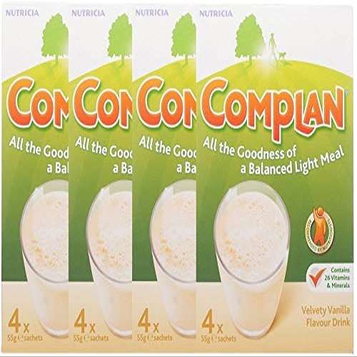 4 x Complan Velvety Vanilla Flavour Drink 4 x 57g Sachets