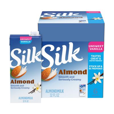 Silk Pure Almond 6-32 FL OZ Unsweetened Almond Milk, Vanilla, 192 FL OZ by Silk