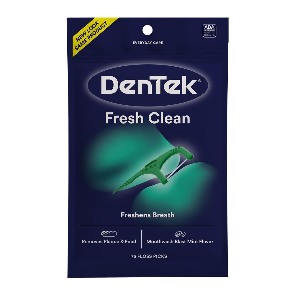 DenTek Fresh Clean Floss Picks, For Extra Tight Teeth, 75 Count