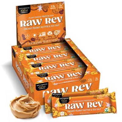 Glo, Creamy Peanut Butter & Sea Salt, 12 Bars - Raw Revolution - UK Seller