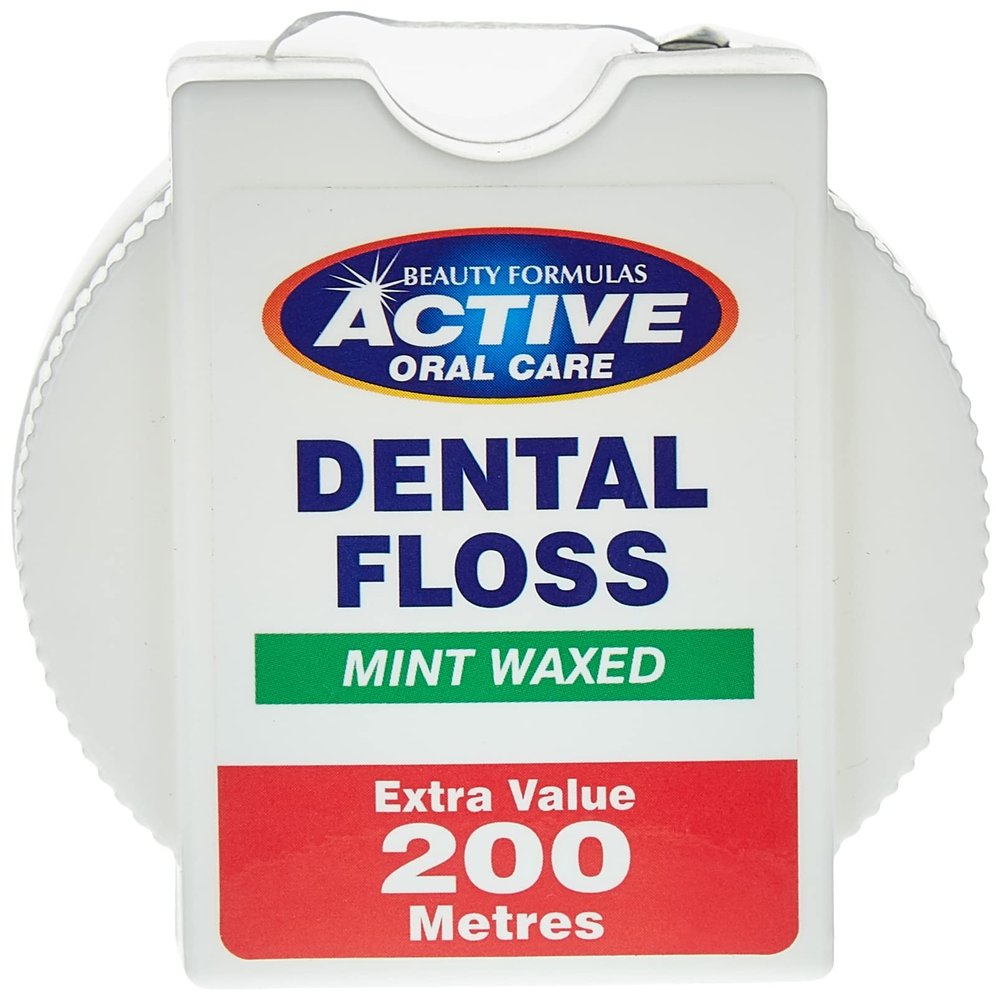 Beauty Formulas Active Oral Care Mint Waxed Dental Floss, 200 Metre Size