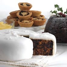 Handmade Christmas cake and puddings gift