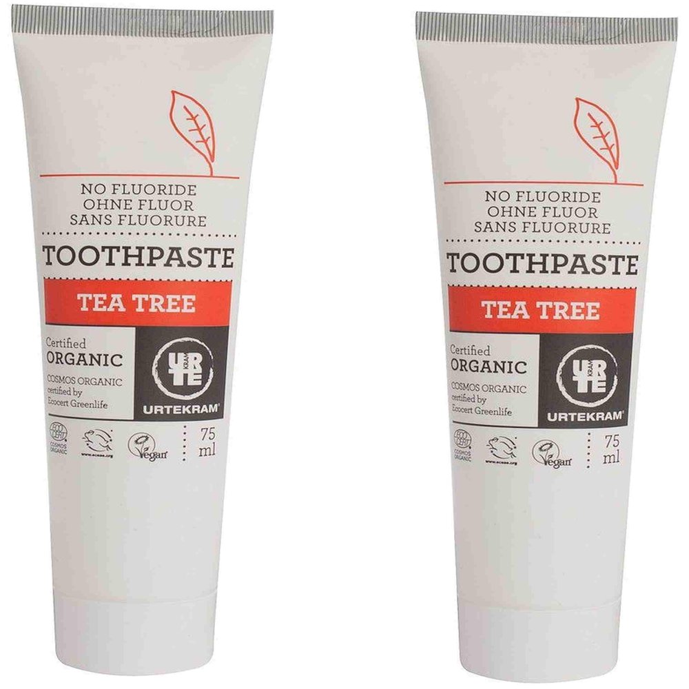 Urtekram Organic Tea Tree Toothpaste 75ml x 2