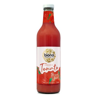 Biona Organic Tomato Juice 750ml, Pack of 6 - Immediately Pressed After Harvest - Recyclable Glass Bottle - Pour Over Ice, Add to Soups & Sauces