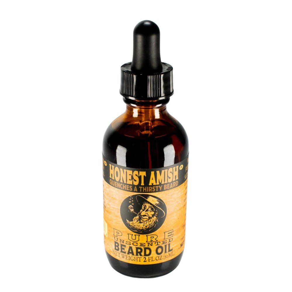 Honest Amish - Pure Beard Organic Virgin Argan, Golden Jojoba + 6 More Premium Hydrating Oils; Softens Beard and Conditions Skin;The Most Trusted Brand for Beards in USA