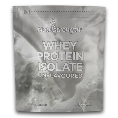 Nutristrength Unflavoured Whey Protein Isolate Powder | Pure Whey Protein Isolate Powder 1kg with Sunflower Lecithin | Made in The UK (1kg)