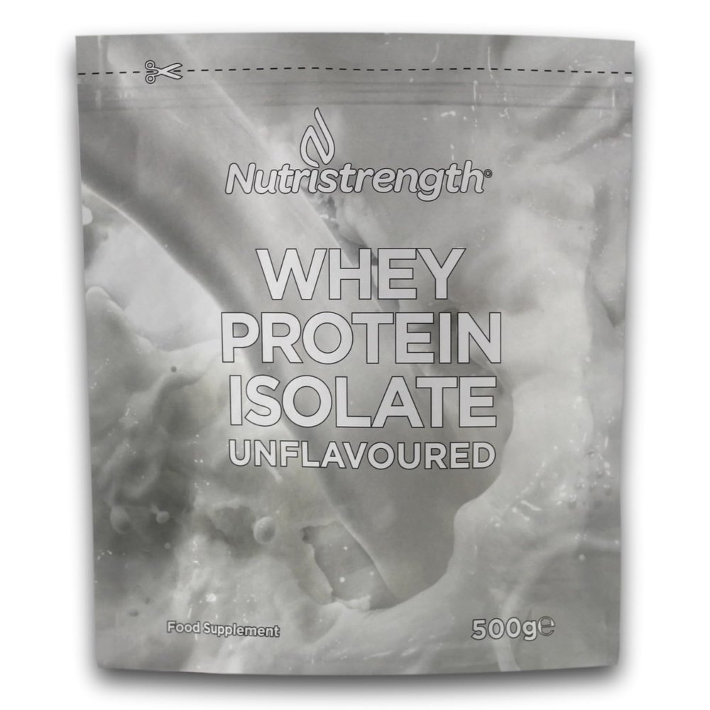 Nutristrength Unflavoured Whey Protein Isolate Powder | Pure Whey Protein Isolate Powder 1kg with Sunflower Lecithin | Made in The UK (1kg)