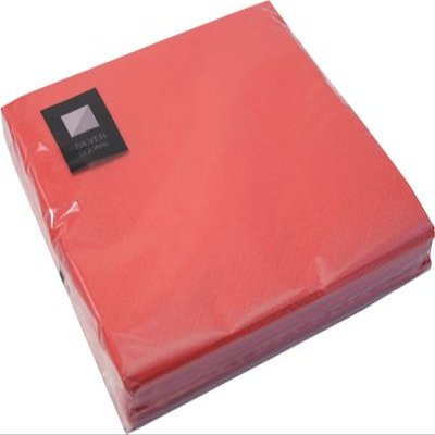 100 LUXURY 3 PLY RED PAPER NAPKINS - 33cm x 33cm Ideal for weddings, christenings, parties, bbq's etc