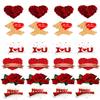 24 Stand Up Valentines Day Love Teddy Bear Themed Edible Wafer Paper Cake Toppers Decorations - 4 of Each view 2
