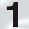 75mm Polished Chrome Effect, Character '1' view 1