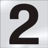 75mm Polished Chrome Effect, Character '2' view 1
