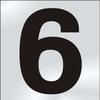 75mm Polished Chrome Effect, Character '6' view 1