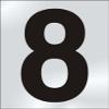 75mm Polished Chrome Effect, Character '8' view 1