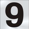 75mm Polished Chrome Effect, Character '9' view 1