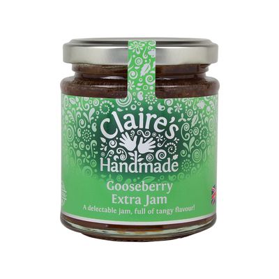 Claire's Handmade | Gooseberry Extra Jam | Breakfast Treat | Great Taste | Tangy Flavour | Gluten Free | GMO Free | Suitable for Vegetarians & Vegans | 227g Jar