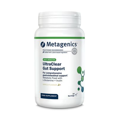 Metagenics UltraClear Gut Support - Nutritional Rice Protein, with Vitamins and Minerals, Prebiotic Fibre - Vanilla Flavour - 14 Servings