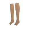 1 Pair of Women's Open Toe Zippered Compression Socks Stockings (XL, Nude) view 1