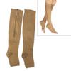 1 Pair of Women's Open Toe Zippered Compression Socks Stockings (XL, Nude) view 2