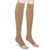 1 Pair of Women's Open Toe Zippered Compression Socks Stockings (XL, Nude) view 4