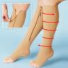 1 Pair of Women's Open Toe Zippered Compression Socks Stockings (M, Nude) view 3
