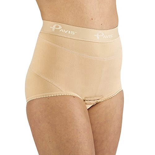 100% Breathable Italian Cotton - Hernial Underwear for Women offering effective support of inguinal hernias - Inc. FREE hernia pads (Small 65)