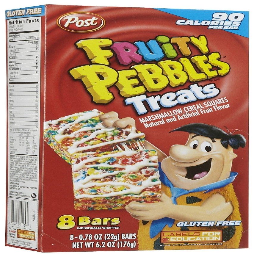 Post Fruity Pebbles & Marshmallow Cereal Bar Treats (Pack of 3) 8 Count Boxes