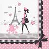 Creative Converting 18 Count Party in Paris Lunch Napkins, Pink/Black view 1