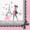 Creative Converting 18 Count Party in Paris Lunch Napkins, Pink/Black view 2