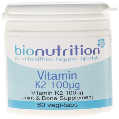 Bio Nutrition Vitamin K2 100g : Joint & Bone Health Supplement : 60 vegi-tabs