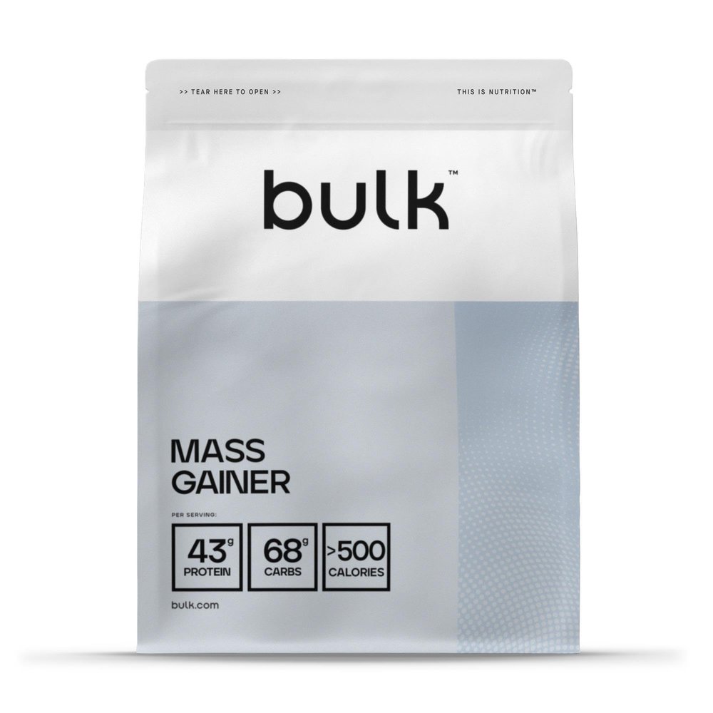 Bulk Complete Mass Gainer | Strawberry | 1kg | 45g Protein per Serving | 65g Carbohydrates | 500 kcal per Serving | High-Calorie Weight Gainer | Supports Muscle Growth & Maintenance | High Protein