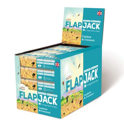 Brynmor Cashew & Coconut Flapjack, 20 x 80g Individually Wrapped Bars, A Perfect Treat For Snack Time