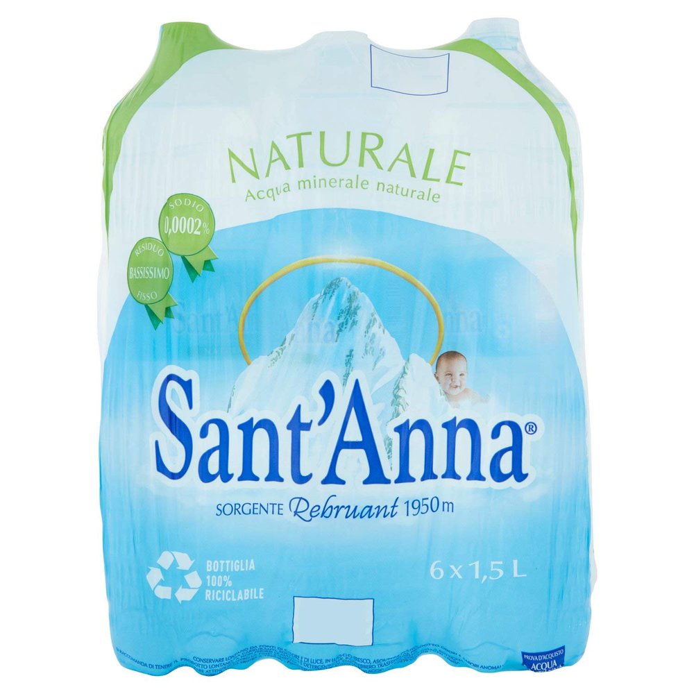 Sant'Anna Natural Mineral Water, 6 x 1.5L