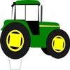 12 x Novelty Green Tractor Edible Standup Wafer Paper Cake Toppers view 1