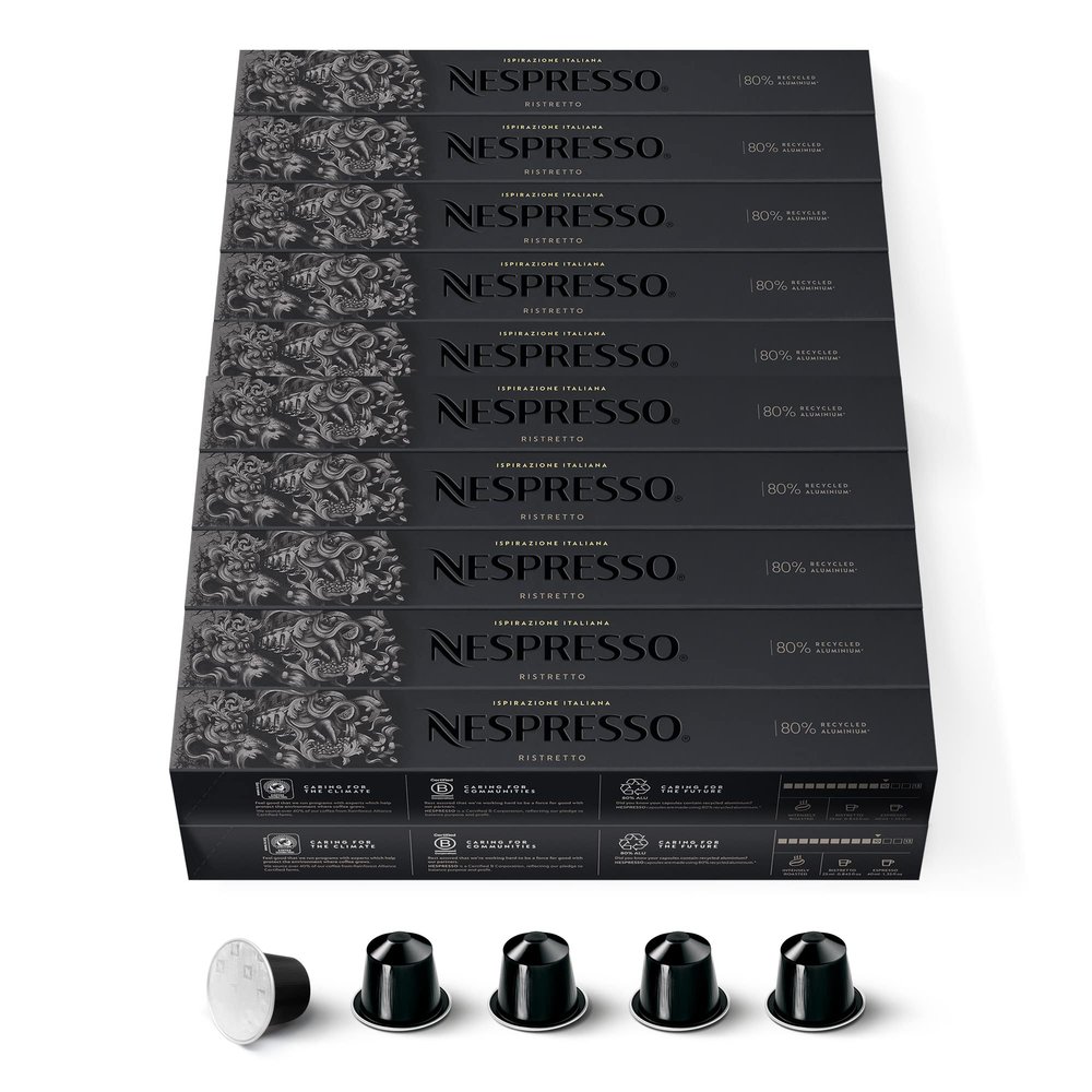 200 Nespresso Capsules Ristretto Coffee NEW