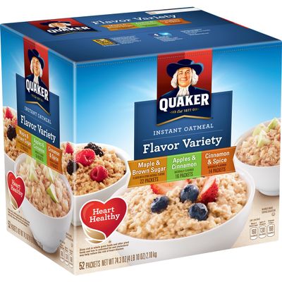Quaker Instant Oatmeal Flavor Variety 52 Individual Sachet Box 2.10kg
