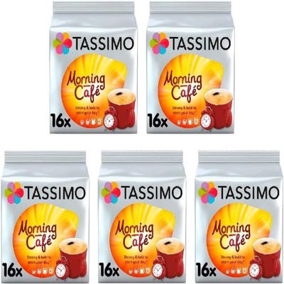 Tassimo Morning Caf Coffee Pods x16 (Pack of 5, Total 80 Drinks)