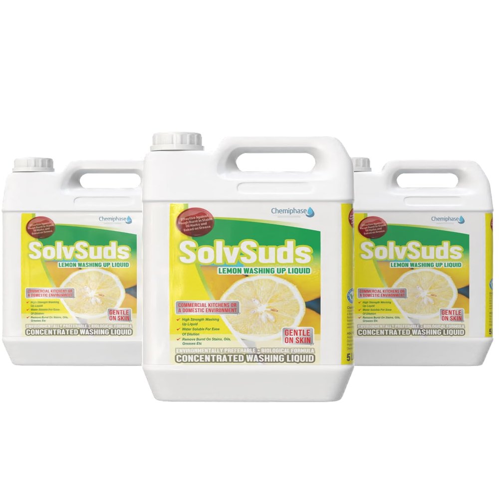 Concentrated Washing up Liquid - Solvsuds 4 X 5 Litres - Zesty Yellow