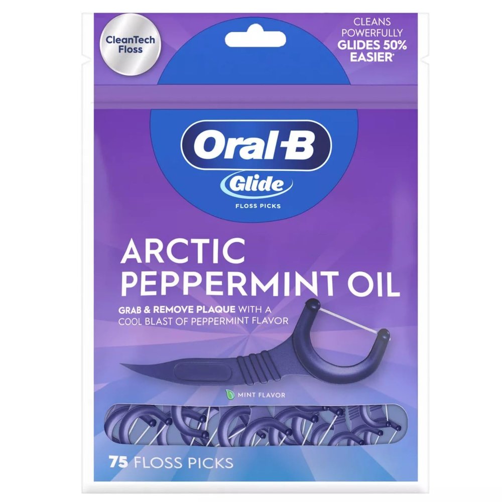 Oral-B Glide 3D White Floss Picks Radiant Mint, 75CT (Pack of 6)