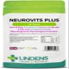 Lindens - Neurovits Plus Tablets, 90 Pack - One A Day - UK Made, Psychological & Nervous Function, Tiredness & Fatigue - Vitamin B1, B6, B12 & Folic Acid - Letterbox Friendly - Vegan view 1