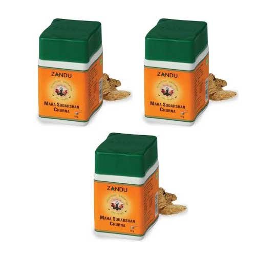 3 X Zandu Maha Sudarshan Churna - 30g