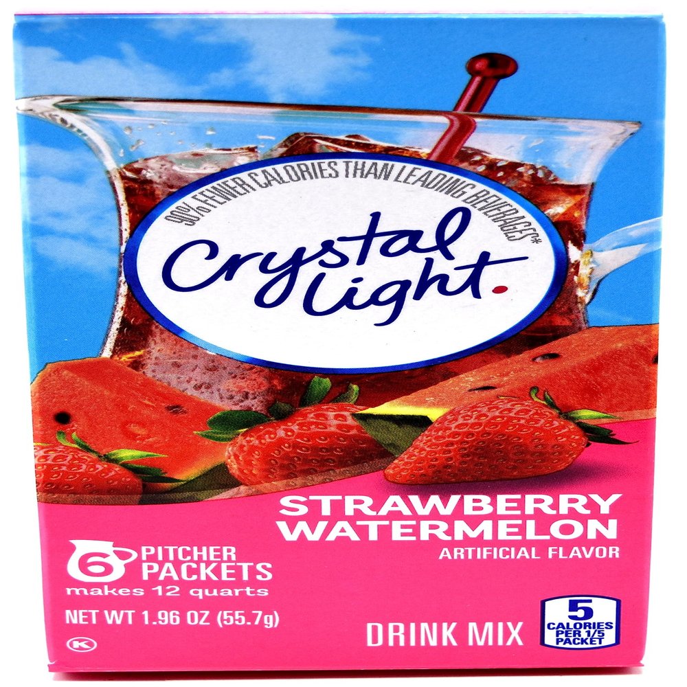 Crystal Light Strawberry Watermelon Drink Mix, 12-Quart Canister (Pack of 5)
