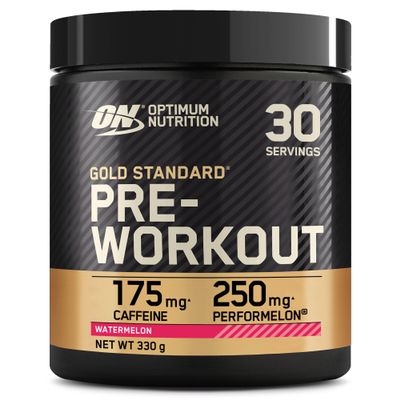 Optimum Nutrition Gold Standard Pre Workout Powder, Energy Drink with Creatine Monohydrate, Beta Alanine, Caffeine and Vitamin B Complex, Nutrition Supplement, Watermelon Flavour, 30 Servings, 330 g