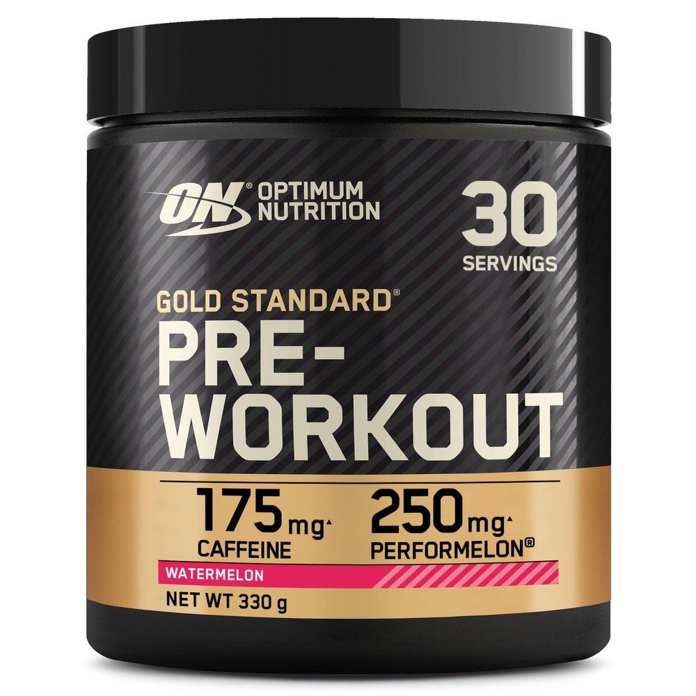 Optimum Nutrition Gold Standard Pre Workout Powder, Energy Drink with Creatine Monohydrate, Beta Alanine, Caffeine and Vitamin B Complex, Nutrition Supplement, Watermelon Flavour, 30 Servings, 330 g