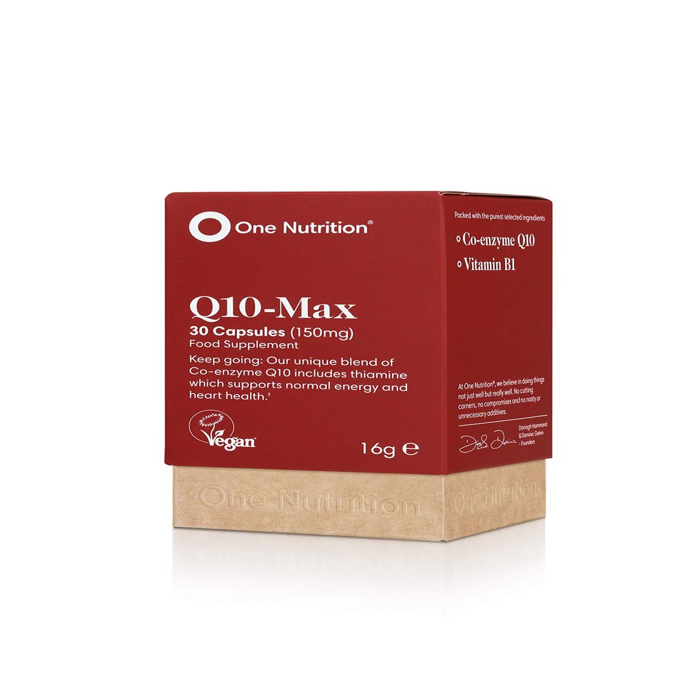 One Nutrition Q10-Max - Unique Combination of Coenzyme Q10 & Thiamine Premium Ingredients Supports Normal Energy & Heart Health Suitable for Those Taking Statins - 30 Capsules One a Day