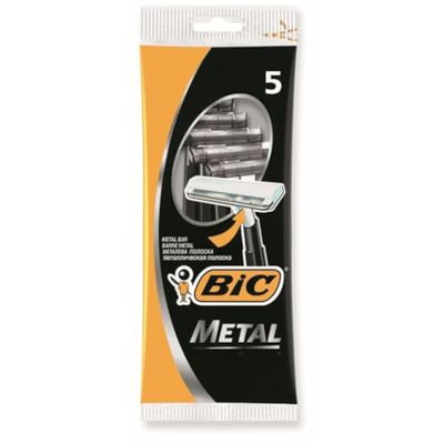 Disposable Metal Razors by BIC - Single-Blade Stainless Steel Shaver for Men * Safe Shaving * 1 Pack of 5-Count. Perfect for Traveling, Gym, or Quick Use  TSA Approved Throwaway Razors