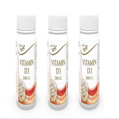 3 Pack Vita World Vitamin D3 2000 I.U 3 x 100 Vegetarian Capsules Made in Germany