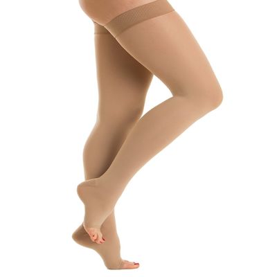 Relaxsan M1170A (Beige 1-S) Soft microfiber open-toe medical compression hold up stockings - Class 1 (15-21 mmHg)