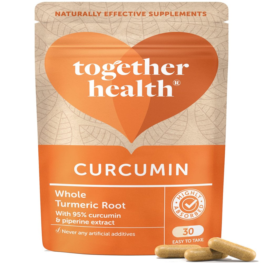 Curcumin & Turmeric Complex  Together Health  Organic Whole Turmeric Powder  95% Curcumin & Piperine  Full Spectrum Antioxidant Formula  Vegan Friendly  Made in The UK  30 Vegecaps
