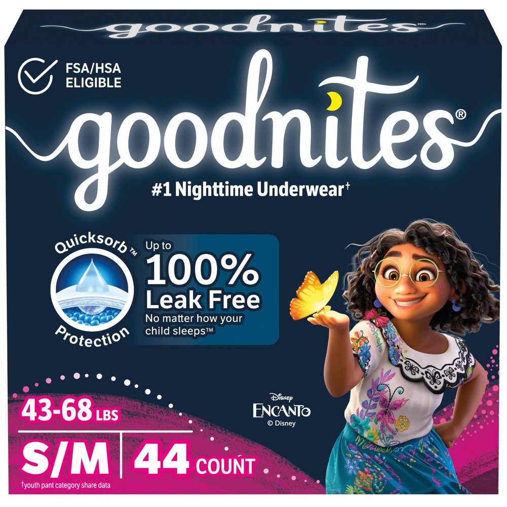 Goodnites Bedtime Pants for Girls, Small/Medium, 44 Count by GoodNites